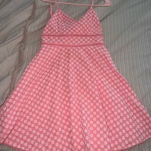 CUTE! coral and white eyelet dress !